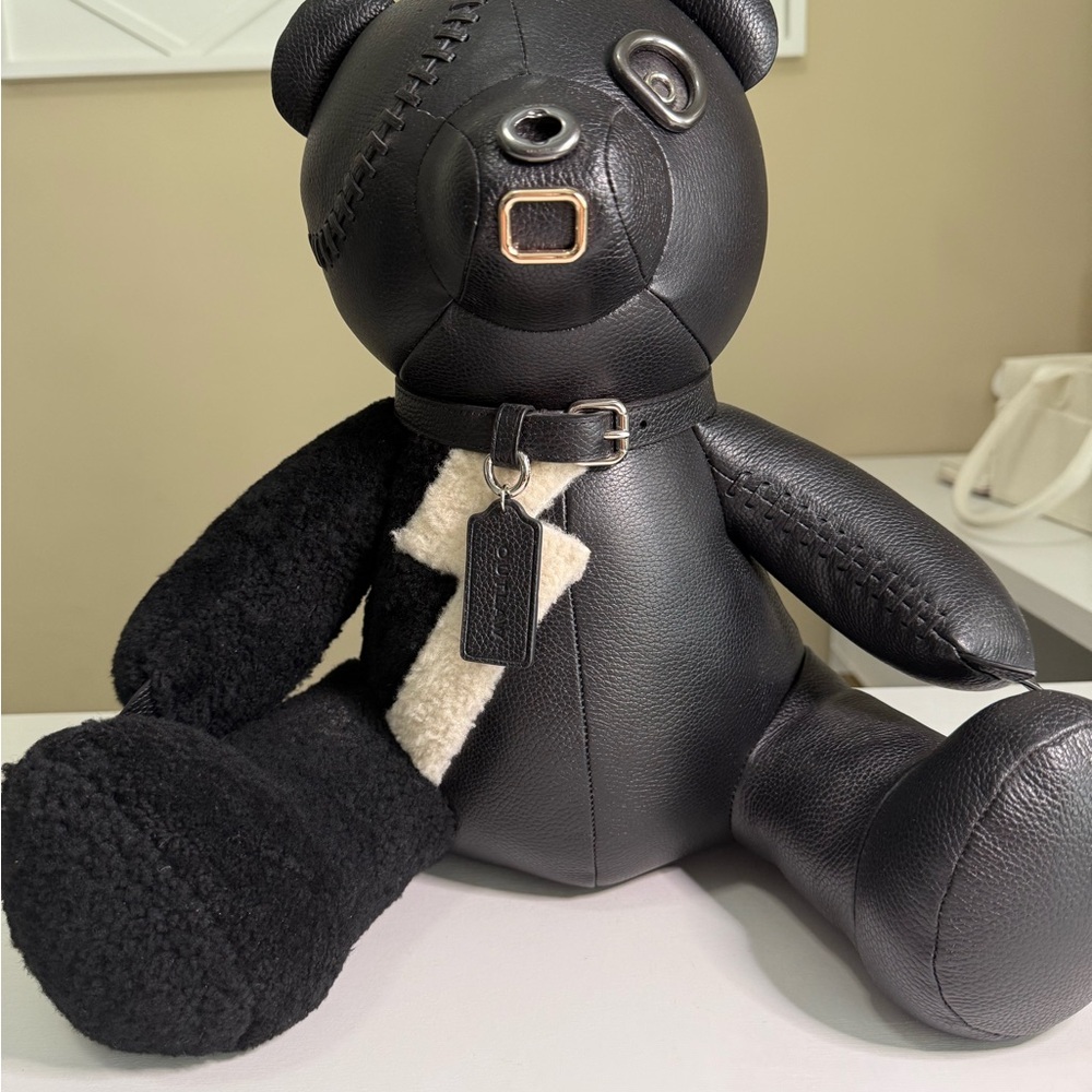 Coach Black Leather Limited Edition Patchwork Bear